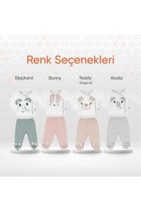 Gezenbebe Hero Bebekler İçin Nakışlı Zıbın & Patikli Pantolon Set - Bunny - 8