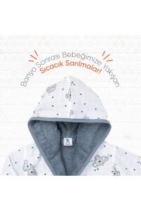 Gezenbebe Hero Desenli Müslin & Havlu Bebek Çocuk Bornozu - Koala - 3