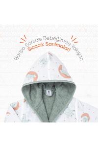 Gezenbebe Hero Desenli Müslin & Havlu Bebek Çocuk Bornozu - Elephant - 23