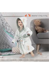 Gezenbebe Hero Desenli Müslin & Havlu Bebek Çocuk Bornozu - Elephant - 16