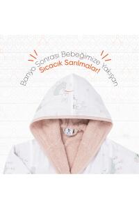 Gezenbebe Hero Desenli Müslin & Havlu Bebek Çocuk Bornozu - Bunny - 3