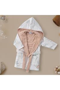 Gezenbebe Hero Desenli Müslin & Havlu Bebek Çocuk Bornozu - Bunny - 8