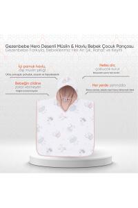 Gezenbebe Hero Desenli Müslin & Havlu Bebek Çocuk Pançosu Bunny - 2
