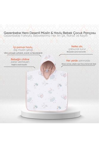 Gezenbebe Hero Desenli Müslin & Havlu Bebek Çocuk Pançosu Bunny - 2