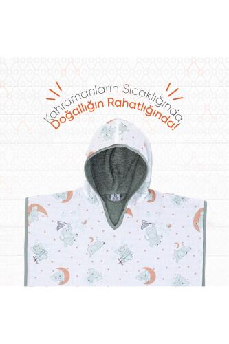 Gezenbebe Hero Desenli Müslin & Havlu Bebek Çocuk Pançosu Elephant - 4