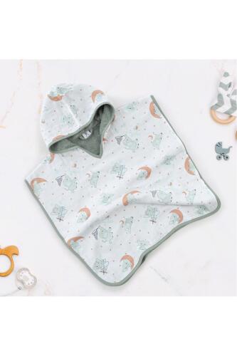 Gezenbebe Hero Desenli Müslin & Havlu Bebek Çocuk Pançosu Elephant - 9