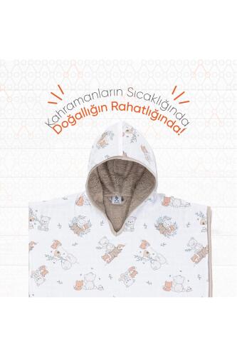 Gezenbebe Hero Desenli Müslin & Havlu Bebek Çocuk Pançosu Teddy - 4