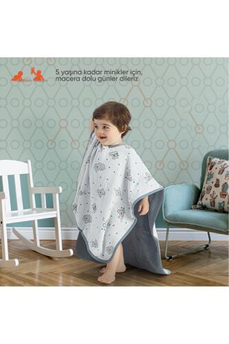 Gezenbebe Hero Desenli Müslin & Havlu Bebek Çocuk Pançosu Teddy - 7
