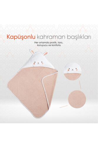 Gezenbebe Hero Kahraman Başlıklı Bebek & Çocuk Kurulama Havlusu Bunny - 3