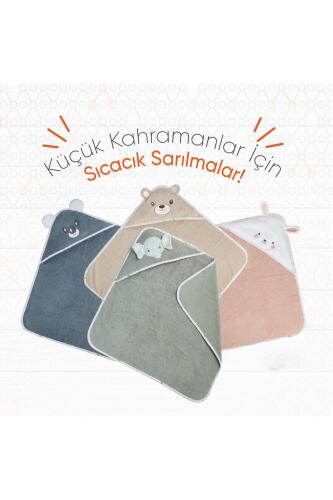 Gezenbebe Hero Kahraman Başlıklı Bebek & Çocuk Kurulama Havlusu Elephant - 4