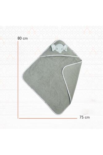 Gezenbebe Hero Kahraman Başlıklı Bebek & Çocuk Kurulama Havlusu Elephant - 9