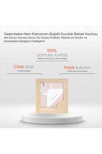 Gezenbebe Hero Kahraman Başlıklı Kundak Bebek Havlusu Bunny - 2