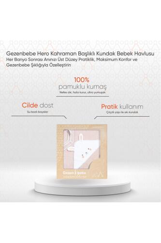 Gezenbebe Hero Kahraman Başlıklı Kundak Bebek Havlusu Bunny - 2