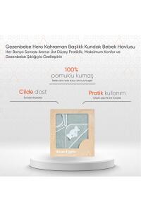 Gezenbebe Hero Kahraman Başlıklı Kundak Bebek Havlusu Elephant - 2