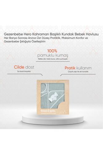 Gezenbebe Hero Kahraman Başlıklı Kundak Bebek Havlusu Elephant - 2
