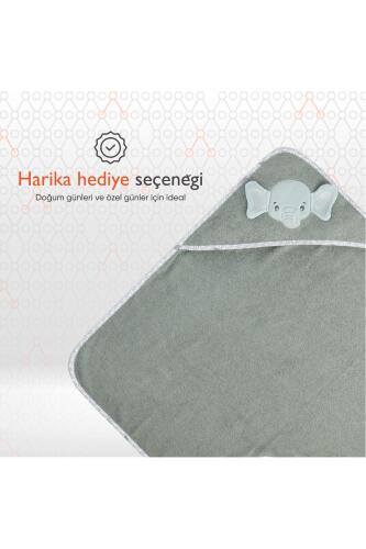 Gezenbebe Hero Kahraman Başlıklı Kundak Bebek Havlusu Elephant - 6