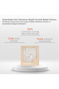 Gezenbebe Hero Kahraman Başlıklı Kundak Bebek Havlusu Teddy - 2