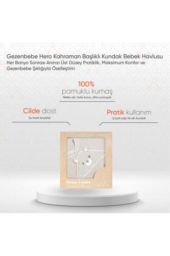 Gezenbebe Hero Kahraman Başlıklı Kundak Bebek Havlusu Teddy - 2