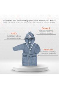 Gezenbebe Hero Kahraman Kapüşonlu Havlu Bebek Çocuk Bornozu - Koala - 13