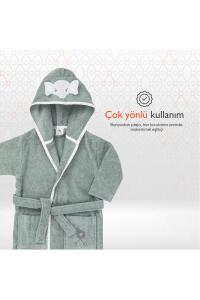 Gezenbebe Hero Kahraman Kapüşonlu Havlu Bebek Çocuk Bornozu - Elephant - 4