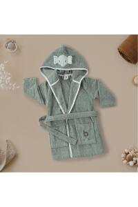 Gezenbebe Hero Kahraman Kapüşonlu Havlu Bebek Çocuk Bornozu - Elephant - 9