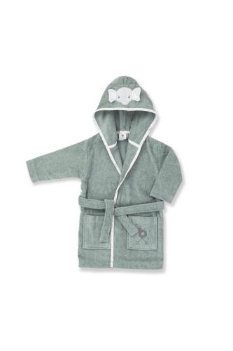 Gezenbebe Hero Kahraman Kapüşonlu Havlu Bebek Çocuk Bornozu - Elephant - 7