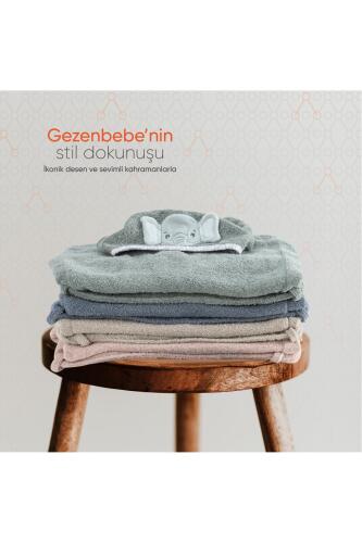 Gezenbebe Hero Kahraman Kapüşonlu Havlu Bebek Çocuk Bornozu - Teddy - 16