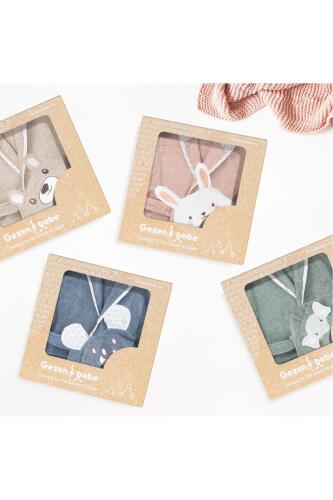 Gezenbebe Hero Kahraman Kapüşonlu Havlu Bebek Çocuk Bornozu - Teddy - 22