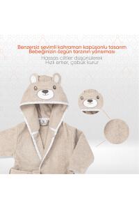 Gezenbebe Hero Kahraman Kapüşonlu Havlu Bebek Çocuk Bornozu - Teddy - 3