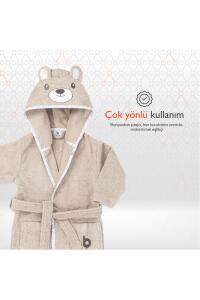Gezenbebe Hero Kahraman Kapüşonlu Havlu Bebek Çocuk Bornozu - Teddy - 6