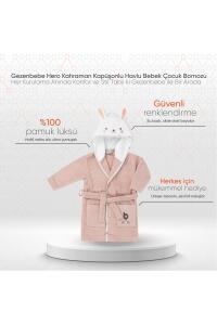 Gezenbebe Hero Kahraman Kapüşonlu Havlu Bebek Çocuk Bornozu - Bunny - 2