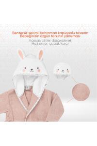 Gezenbebe Hero Kahraman Kapüşonlu Havlu Bebek Çocuk Bornozu - Bunny - 3