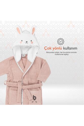 Gezenbebe Hero Kahraman Kapüşonlu Havlu Bebek Çocuk Bornozu - Bunny - 4