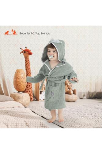 Gezenbebe Hero Kahraman Kapüşonlu Havlu Bebek Çocuk Bornozu - Bunny - 8