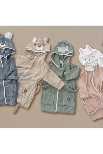 Gezenbebe Hero Kahraman Kapüşonlu Havlu Bebek Çocuk Bornozu - Bunny - 10