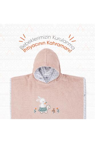 Gezenbebe Hero Kahraman Kapüşonlu Havlu Bebek Çocuk Pançosu Bunny - 5