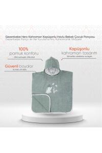 Gezenbebe Hero Kahraman Kapüşonlu Havlu Bebek Çocuk Pançosu Elephant - 2