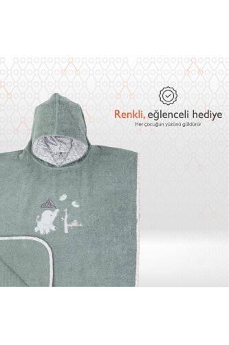 Gezenbebe Hero Kahraman Kapüşonlu Havlu Bebek Çocuk Pançosu Elephant - 7