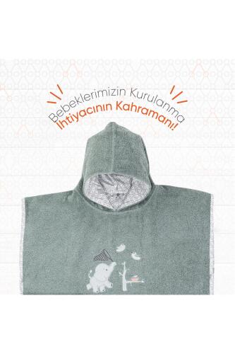 Gezenbebe Hero Kahraman Kapüşonlu Havlu Bebek Çocuk Pançosu Elephant - 10