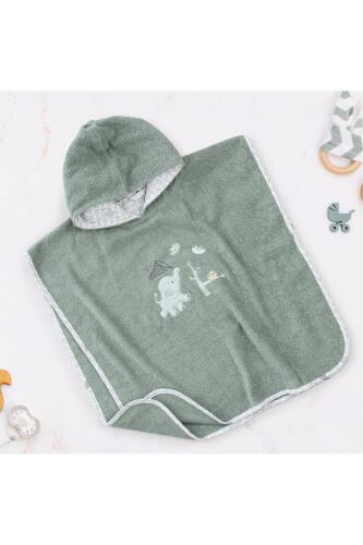 Gezenbebe Hero Kahraman Kapüşonlu Havlu Bebek Çocuk Pançosu Elephant - 13