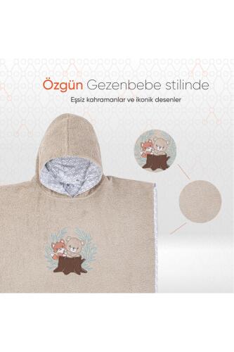 Gezenbebe Hero Kahraman Kapüşonlu Havlu Bebek Çocuk Pançosu Teddy - 3