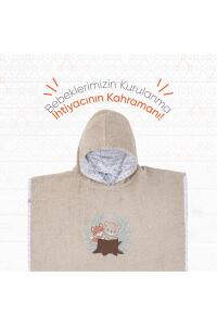 Gezenbebe Hero Kahraman Kapüşonlu Havlu Bebek Çocuk Pançosu Teddy - 4