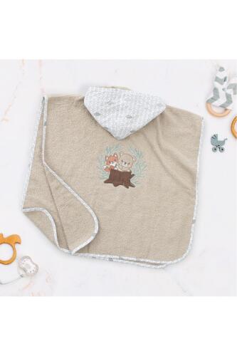 Gezenbebe Hero Kahraman Kapüşonlu Havlu Bebek Çocuk Pançosu Teddy - 13