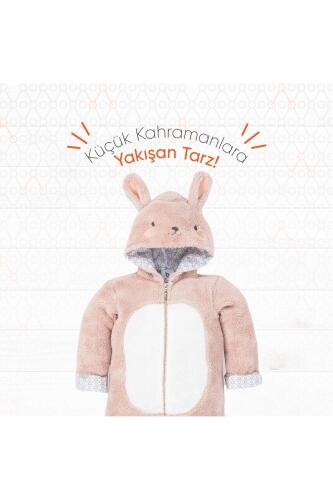 Gezenbebe Hero Kahraman Kapüşonlu Welsoft Bebek Tulum (12-18 ay) Bunny - 4