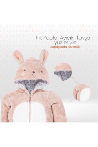 Gezenbebe Hero Kahraman Kapüşonlu Welsoft Bebek Tulum (12-18 ay) Bunny - 5