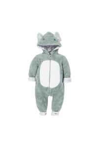 Gezenbebe Hero Kahraman Kapüşonlu Welsoft Bebek Tulum (12-18 ay) Elephant 