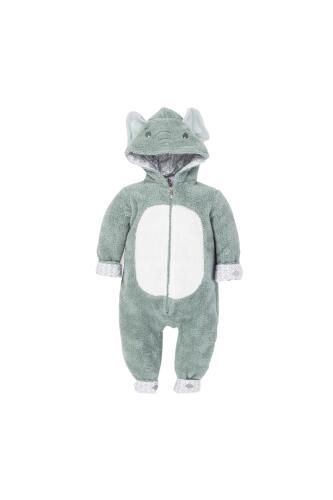 Gezenbebe Hero Kahraman Kapüşonlu Welsoft Bebek Tulum (12-18 ay) Elephant - 1