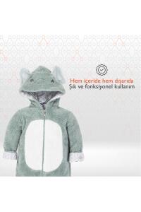Gezenbebe Hero Kahraman Kapüşonlu Welsoft Bebek Tulum (12-18 ay) Elephant - 3