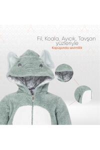 Gezenbebe Hero Kahraman Kapüşonlu Welsoft Bebek Tulum (12-18 ay) Elephant - 5