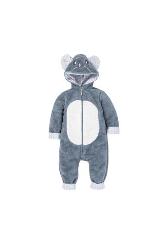 Gezenbebe Hero Kahraman Kapüşonlu Welsoft Bebek Tulum (12-18 ay) Koala - 1